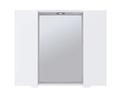 Зеркало Агата 80 Светлый Бетон со шкафчиками и подсветкой EMMY 210150