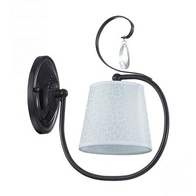 Бра 3077/1W LN16 Сонекс 035 черный ткань хрусталь E14 1*40W