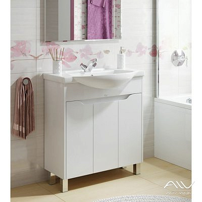 Тумба Alavann Crystal 75 с раковиной Best 75
