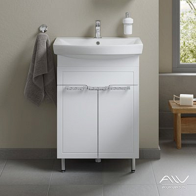 Тумба Alavann Vittoria 60-02 белая  без умывальника  