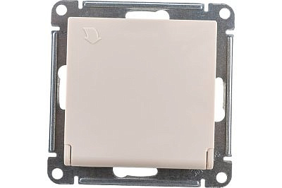 Механизм розетки 1 место Schneider Electric ATLASDESIGN, скрытый монтаж, с заземлением, с крышкой, со шторками, винтовые клеммы, бежевый ATN000246