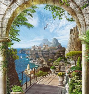 Фотообои Фреска "Южный пейзаж" 200*270 фреска