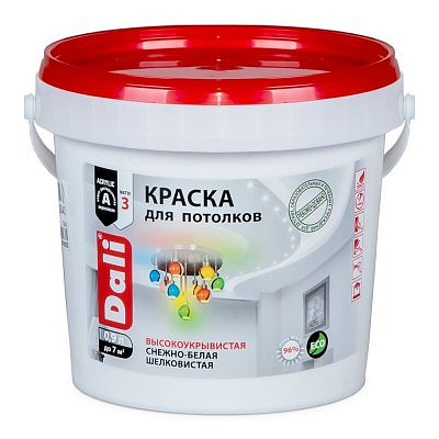 Краска в/д DALI для потолков снежно-белая 0,9л
