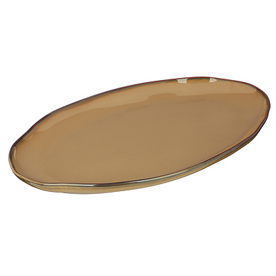 Блюдо овальное Ivlev Chef Органика 36х26x3см фарфор бежевый 816-394