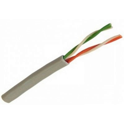 Кабель витая пара U/UTP категория 5е, 2х2х24AWG solid CU PVC серый Rexant 01-0023