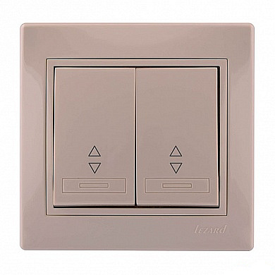 Переключатель 2-клавиши холодный крем с кремовой вставкой 701-0303-106 Мира с/у