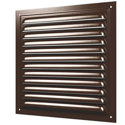 Решетка 2525МЭ вентиляционная вытяжная стальная коричневая 250*250