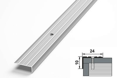 Профиль угловой ПУ01 алюминиевый без покрытия 24*10*1800