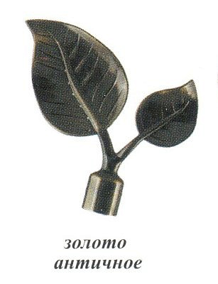 Наконечник Березовый лист золото античное D16  16.01.01.101
