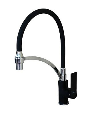 Cмеситель для кухни L4075B-2 черный+черный хром