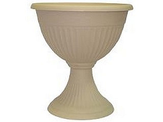 Кашпо-вазон ЛИВИЯ низкий 310мм 7л Белая глина