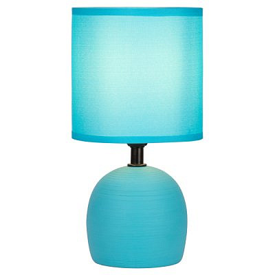 Настольная лампа Rivoli Sheron 7067-502 1 * Е14 40 Вт керамика голубая с абажуром