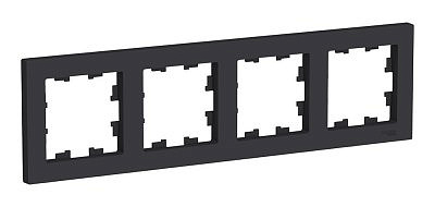 Рамка 4 поста Schneider Electric ATLASDESIGN, карбон ATN001004