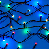 Гирлянда эл. вьюн 30м, 300LED, мульти, 8 режимов, ПВХ черный, 220В СНОУ БУМ 384-247