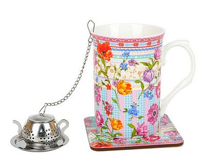 Кружка "Разноцветные тюльпаны" 256 мл  фарфор