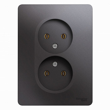 Розетка 2-м без заземления в сборе графит SchE GLS001320