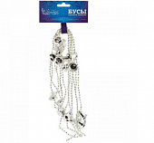 Бусы "Колокольчики", длина 2,7м, цвет - серебро 104002