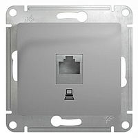 Механизм розетки комплект 1-м RJ45 категория 5Е алюм. SchE GSL000381K