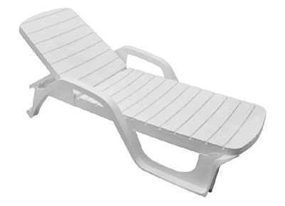 Лежак "Прованс" пластик белый 3730-МТ001