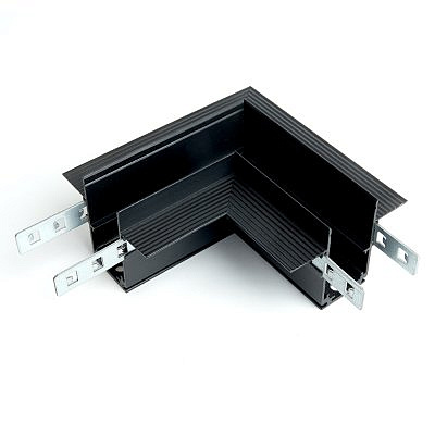 Соеденитель угловой для низковольтного встраемого шинопровода Feron LD 2004 черный 41980