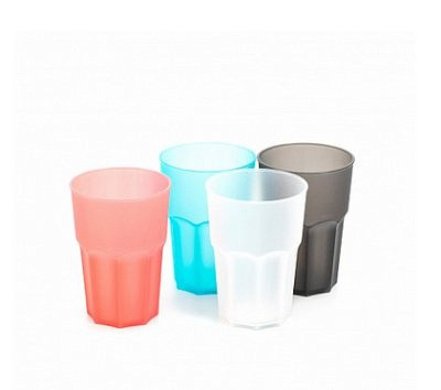 Стакан GLASSY 480мл микс цветов  HL031299