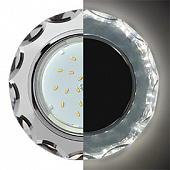 Светильник Ecola подсветка 4К GX53-FT5313 круглое стекло с вогнутыми гранями  хром-хром 38*126 SM53RCECH