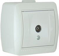 Розетка 710-0200-129 ОП  1гн ТВ проходная белая