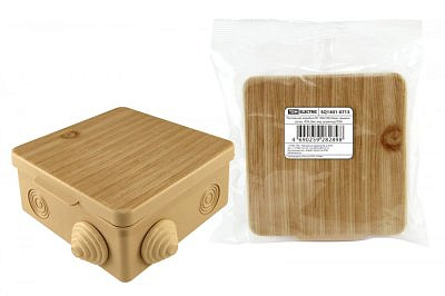 Коробка распределительная TDM ОП 100*100*55 IP54 с крышкой, сосна, 8 входов, SQ1401-0713