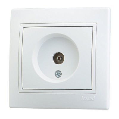 Розетка 701-0202-129 1гнТВ- проход.бел.с бел. вст.Мира