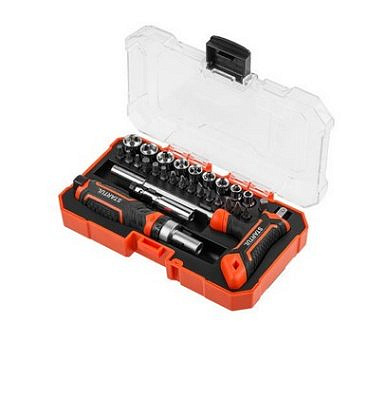 Отвертка реверсионная с набором головок и бит,28 предметов STARTUL ST3095-28