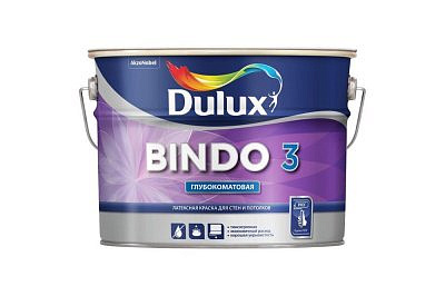 Краска водно-дисперсионная DULUX (LUXIUM) BINDO 7 для стен и потолка износостойкая матовая белая База BW 1л.