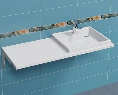 Раковина над стиральной машиной Санта "Юпитер 1200*500" ш/гл  правый, без кронштейнов