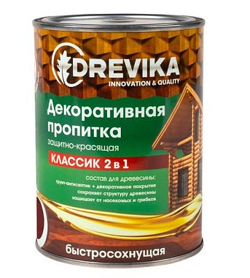 Пропитка декоративная Классик 2в1 махагон 0,75л DREVIKA  