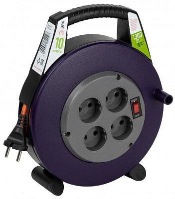ЭРА Силовой удлинитель на пластиковой катушке ПВС 2*0,75 4 розетки 10м 6А закрытый корпус выкл.ВРx-4 8562 808163