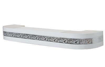 Карниз 3-х рядный Серебро - белый 3,0м Стандарт Грация 70мм