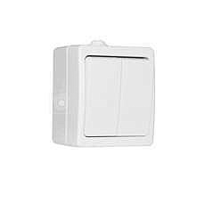 Выключатель ОП 2клавиши 10А  IP54 белый