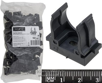 Крепеж клипса d=20мм под монтажный пистолет черная 100шт упак