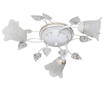 Светильник потолочный ЭЛЕТЕХ Глория 131 белый/золотой Плафон Ландыш  01-3х60-111 Е14 