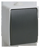 Выключатель 1-клавиша ОП 10А серый  IP54 ВС20-1-0ФСр ИЭК