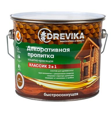 Пропитка декоративная Классик 2в1 дуб 2,7л DREVIKA 