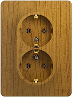 Розетка 2-м с заземлением в сборе дерев. дуб SchE GLS000524