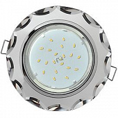 GX53 H4 5313 св-к Стекло Круг с вогнут.гранями хром-хром (зеркальный) 38x126 FM53RCECH (10!) Ecola 