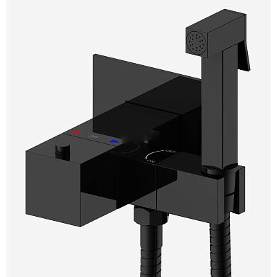 Встраиваемый гигиенический душ  Gappo G7207-60 с термостатом чёрный.