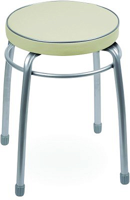 Табурет "Фабрик 1" круглое мягкое сиденье D=32см слоновая кость 48076/ТФ01