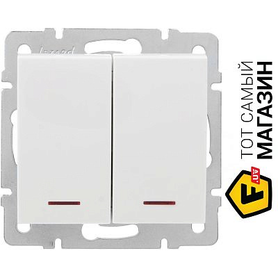 Переключатель 2 - клавиши с подсветкой белый 703-0288-112   