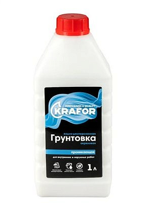 Грунтовка проникновения универсальная KRAFOR 1л синяя этик.