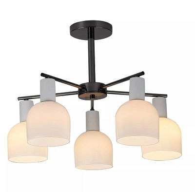 Люстра 9110-5   Decoroso PBK+WH 5х E14/40W (50*50*36)