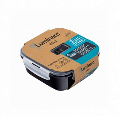 Контейнер BLACK BOX стекло квадратный с крышкой 1220мл черный V1475