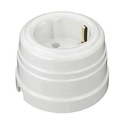 Розетка ОУ ABS-пластик 1местная земля 16А белый МЕЗОНИНЪ GE30301-01