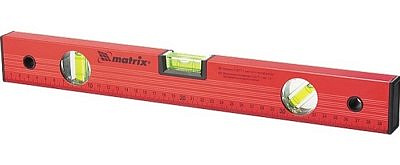 Уровень алюминиевый 1200мм,3глазка MATRIX